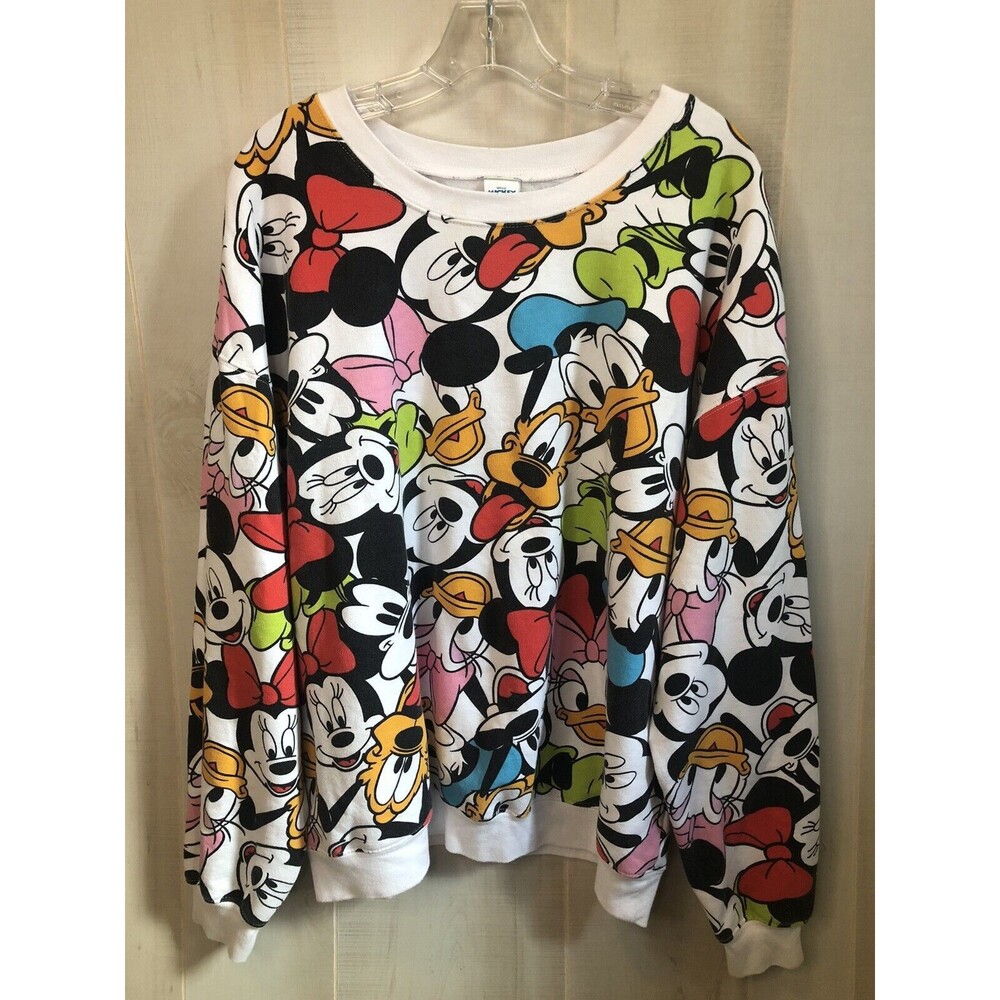 DISNEY Mickey And Friends Junior Sweatshirt Sweater Sz XXL colorful Cartoon Top